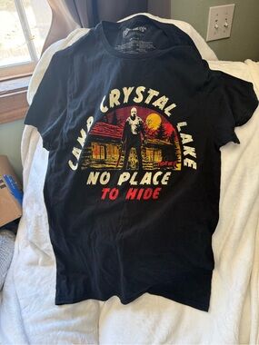 Black 'Camp Crystal Lake - No Place to Hide' Short Sleeve Tee